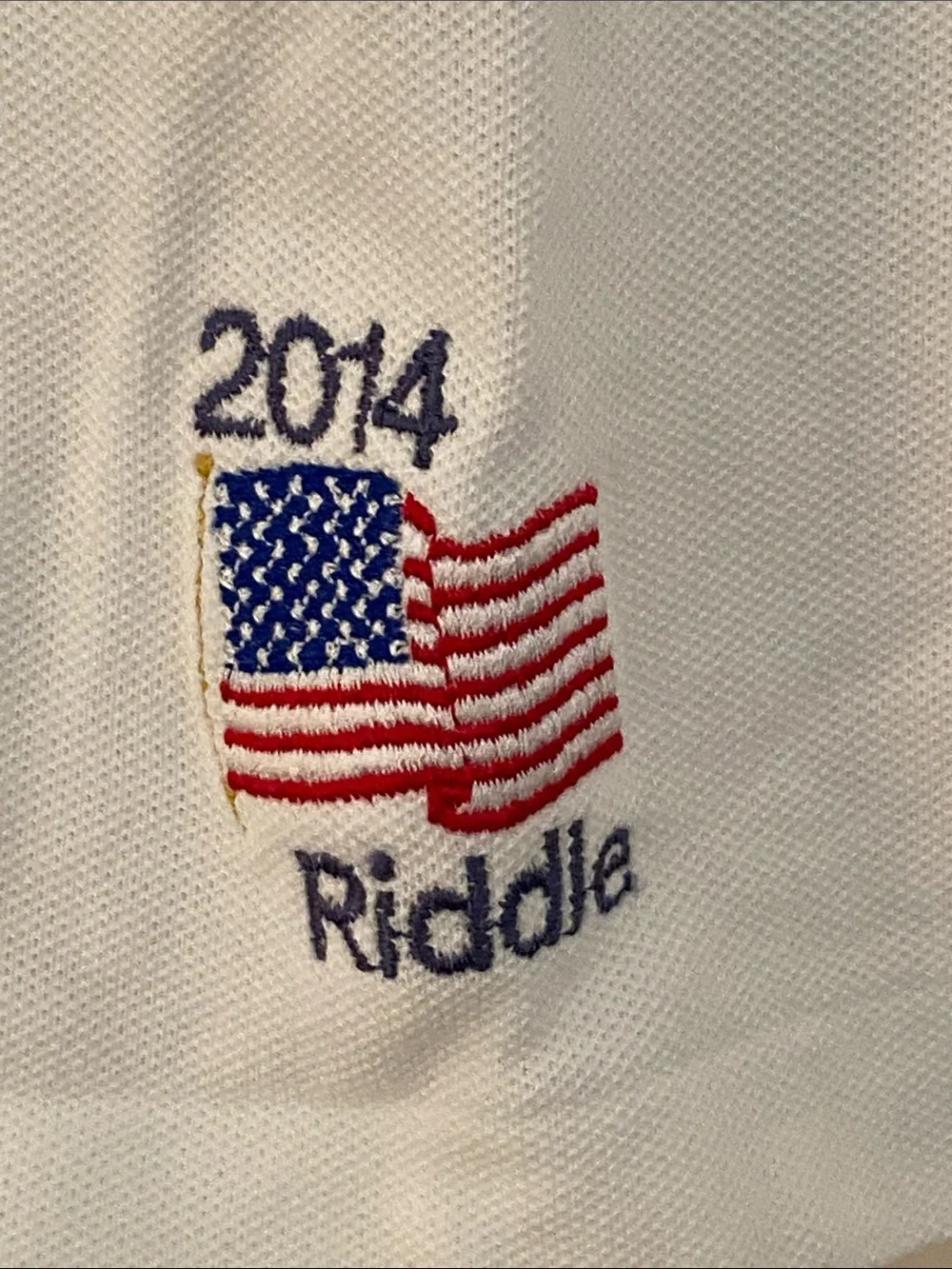 Polo Golf White Polo Shirt collab with “2014 Riddle” Pima Cotton XXL